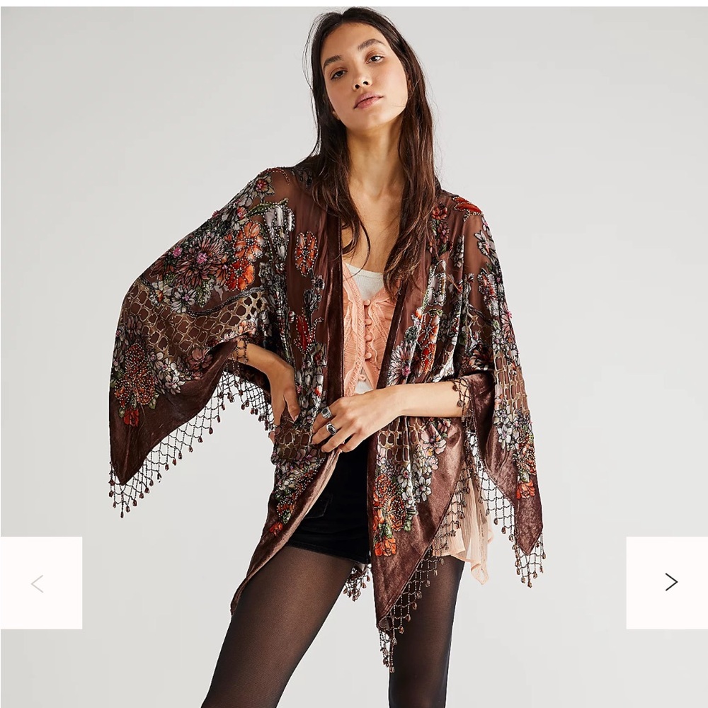 Free People Bohemian Floral Kimono